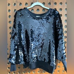Joie Black Sequin Sweatshirt